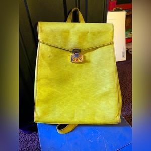 HCL Vintage rare Leather Green Backpack from Germany. Very unique!!